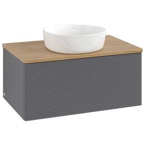 Villeroy und Boch Antao Waschtisch-Unterschrank K30111GK 80x36x50cm, Waschbeckenplattenfarbe honey oak, anthracite matt lacquer