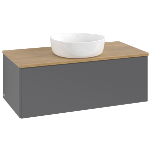 Villeroy &amp; Boch Antao vanity unit K31011GK 100x36x50cm, washbasin top color honey oak, anthracite matt lacquer