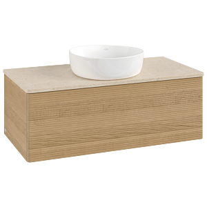 Villeroy &amp; Boch Antao vanity unit K31113HN 100x36x50cm, washbasin top color botticino, honey oak