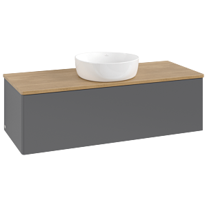 Villeroy &amp; Boch Antao vanity unit K32011GK 120x36x50cm, washbasin top color honey oak, anthracite matt lacquer