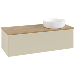 Villeroy &amp; Boch Antao vanity unit K34011HJ 120x36x50cm, washbasin top color honey oak, silk grey matt lacquer