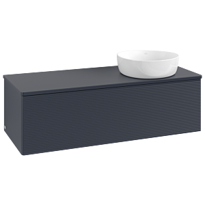 Villeroy &amp; Boch Antao vanity unit K34110HG 120x36x50cm, washbasin top color lacquer, midnight blue matt lacquer