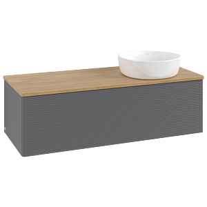 Villeroy &amp; Boch Antao vanity unit K34111GK 120x36x50cm, washbasin top color honey oak, anthracite matt lacquer