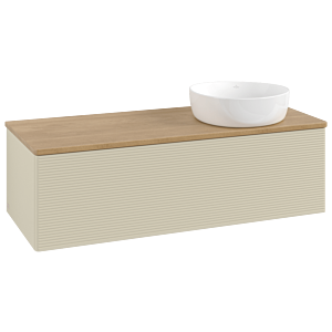 Villeroy &amp; Boch Antao vanity unit K34111HJ 120x36x50cm, washbasin top color honey oak, silk grey matt lacquer
