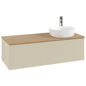 Villeroy &amp; Boch Antao vanity unit K34151HJ 120x36x50cm, tap hole, washbasin top color honey oak, silk grey matt lacquer