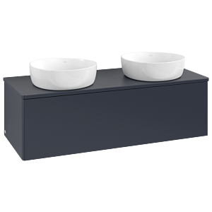 Villeroy und Boch Antao Waschtisch-Unterschrank K35010HG 120x36x50cm, Waschbeckenplattenfarbe Lack, midnight blue matt lacquer
