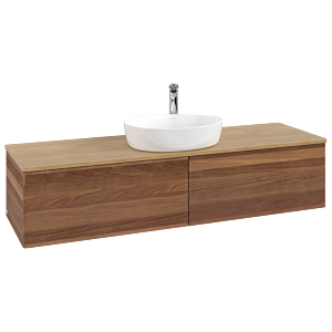 Villeroy und Boch Antao Waschtisch-Unterschrank K36051HM 160x36x50cm, Hahnlochbohrung, Waschbeckenplattenfarbe honey oak, warm walnut