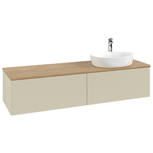 Villeroy und Boch Antao Waschtisch-Unterschrank K38051HJ 160x36x50cm, Hahnlochbohrung, Waschbeckenplattenfarbe honey oak, silk grey matt lacquer