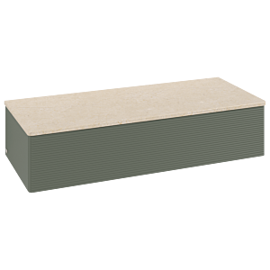 Villeroy und Boch Antao Sideboard K41103HL 120x26,8x50cm, Waschbeckenplattenfarbe botticino, leaf green matt lacquer