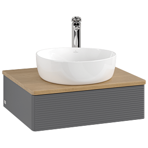 Villeroy & Boch Antao Waschtischunterschrank 600x190x500mm L07151GK mit Beleuchtung mit Struktur FK/AP: GK/1