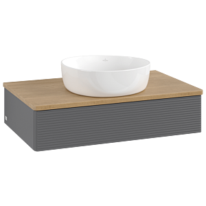 Villeroy & Boch Antao Waschtischunterschrank 800x190x500mm L08111GK mit Beleuchtung mit Struktur FK/AP: GK/1