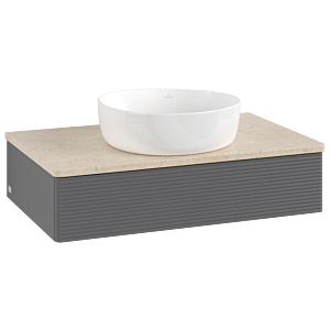 Villeroy & Boch Antao Waschtischunterschrank 800x190x500mm L08113GK mit Beleuchtung mit Struktur FK/AP: GK/3