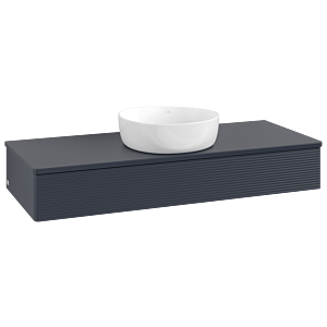 Villeroy und Boch Antao Waschtisch-Unterschrank L10110HG mit Beleuchtung, 120x19x50cm, Waschbeckenplattenfarbe Lack, midnight blue matt lacquer