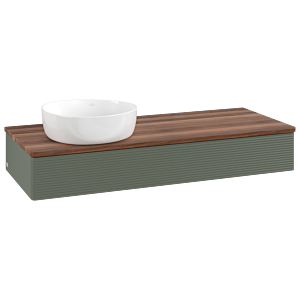Villeroy und Boch Antao Waschtisch-Unterschrank L11112HL 120x19x50cm, Waschbeckenplattenfarbe warm walnut, leaf green matt lacquer