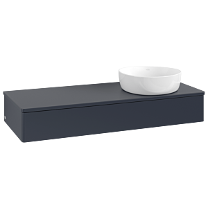 Villeroy &amp; Boch Antao vanity unit L12010HG with lighting, 120x19x50cm, washbasin top color lacquer, midnight blue matt lacquer