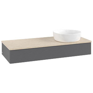 Villeroy & Boch Antao Waschtischunterschrank 1200x190x500mm L12113GK mit Beleuchtung mit Struktur FK/AP: GK/3