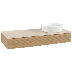 Villeroy und Boch Antao Waschtisch-Unterschrank L12113HN 120x19x50cm, Waschbeckenplattenfarbe botticino, honey oak