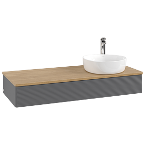Villeroy & Boch Antao Waschtischunterschrank 1200x190x500mm L12151GK mit Beleuchtung mit Struktur FK/AP: GK/1