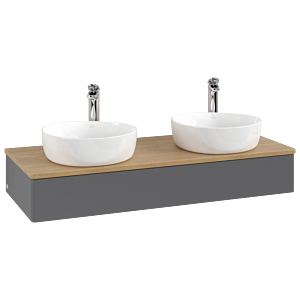 Meuble sous-vasque Villeroy &amp; Boch Antao 1200x190x500mm L13051GK avec éclairage FK/AP: GK/1