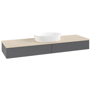 Meuble sous-vasque Villeroy &amp; Boch Antao 1600x190x500mm L14013GK avec éclairage FK/AP: GK/3