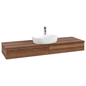 Villeroy und Boch Antao Waschtisch-Unterschrank L14052HM 160x19x50cm, Hahnlochbohrung, Waschbeckenplattenfarbe warm walnut, warm walnut