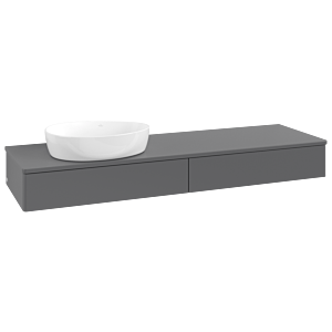 Villeroy &amp; Boch Antao vanity unit 1600x190x500mm L15050GK with lighting FK/AP: GK/0