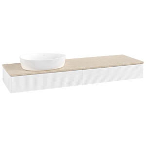 Villeroy & Boch Antao Waschtischunterschrank 1600x190x500mm L15113MT mit Beleuchtung mit Struktur FK/AP: MT/3