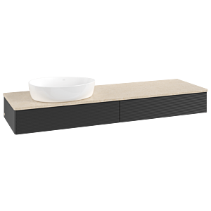 Villeroy & Boch Antao Waschtischunterschrank 1600x190x500mm L15113PD mit Beleuchtung mit Struktur FK/AP: PD/3