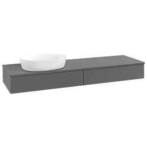 Villeroy & Boch Antao Waschtischunterschrank 1600x190x500mm L15150GK mit Beleuchtung mit Struktur FK/AP: GK/0