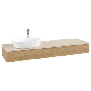 Villeroy & Boch Antao Waschtischunterschrank 1600x190x500mm L15153HN mit Beleuchtung mit Struktur FK/AP: HN/3