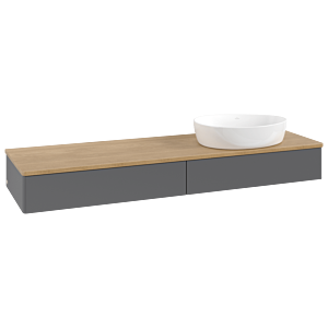 Meuble sous-vasque Villeroy &amp; Boch Antao 1600x190x500mm L16011GK avec éclairage FK/AP: GK/1