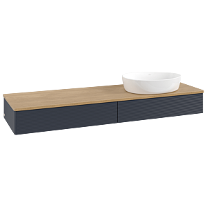 Villeroy & Boch Antao Waschtischunterschrank 1600x190x500mm L16111HG mit Beleuchtung mit Struktur FK/AP: HG/1