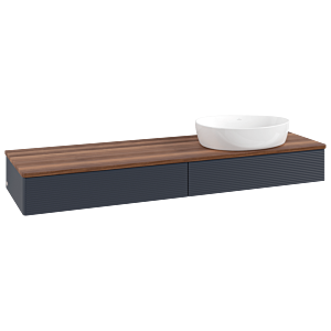 Villeroy & Boch Antao Waschtischunterschrank 1600x190x500mm L16112HG mit Beleuchtung mit Struktur FK/AP: HG/2