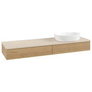 Villeroy & Boch Antao Waschtischunterschrank 1600x190x500mm L16113HN mit Beleuchtung mit Struktur FK/AP: HN/3