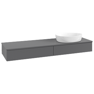 Villeroy & Boch Antao Waschtischunterschrank 1600x190x500mm L16150GK mit Beleuchtung mit Struktur FK/AP: GK/0