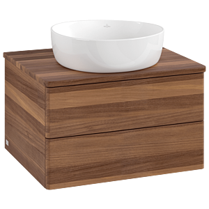 Villeroy und Boch Antao Waschtisch-Unterschrank L18012HM mit Beleuchtung, 60x36x50cm, Waschbeckenplattenfarbe warm walnut, warm walnut