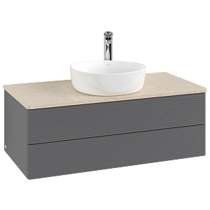 Villeroy & Boch Antao Waschtischunterschrank 1000x360x500mm L20153GK mit Beleuchtung mit Struktur FK/AP: GK/3