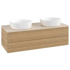 Villeroy und Boch Antao Waschtisch-Unterschrank L24113HN 120x36x50cm, Waschbeckenplattenfarbe botticino, honey oak