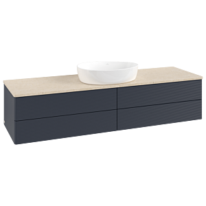 Villeroy & Boch Antao Waschtischunterschrank 1600x360x500mm L25113HG mit Beleuchtung mit Struktur FK/AP: HG/3