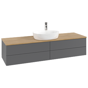 Villeroy & Boch Antao Waschtischunterschrank 1600x360x500mm L25151GK mit Beleuchtung mit Struktur FK/AP: GK/1