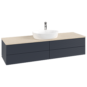 Villeroy & Boch Antao Waschtischunterschrank 1600x360x500mm L25153HG mit Beleuchtung mit Struktur FK/AP: HG/3