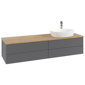 Villeroy & Boch Antao Waschtischunterschrank 1600x360x500mm L27151GK mit Beleuchtung mit Struktur FK/AP: GK/1