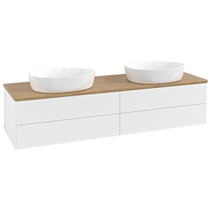 Villeroy & Boch Antao Waschtischunterschrank 1600x360x500mm L28111MT mit Beleuchtung mit Struktur FK/AP: MT/1