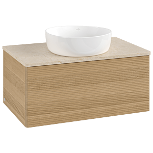 Villeroy und Boch Antao Waschtisch-Unterschrank L30113HN 80x36x50cm, Waschbeckenplattenfarbe botticino, honey oak