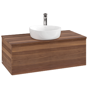 Villeroy &amp; Boch Antao vanity unit L31152HM 100x36x50cm, tap hole, washbasin top color warm walnut, warm walnut
