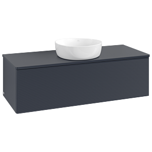 Villeroy &amp; Boch Antao vanity unit L32110HG 120x36x50cm, washbasin top color lacquer, midnight blue matt lacquer