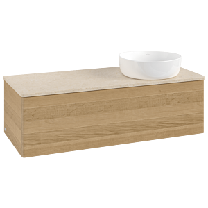 Villeroy &amp; Boch Antao vanity unit L34013HN 120x36x50cm, washbasin top color botticino, honey oak