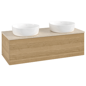 Villeroy &amp; Boch Antao vanity unit L35013HN 120x36x50cm, washbasin top color botticino, honey oak