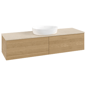 Villeroy & Boch Antao Waschtischunterschrank 1600x360x500mm L36113HN mit Beleuchtung mit Struktur FK/AP: HN/3