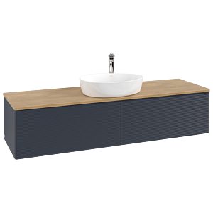 Villeroy & Boch Antao Waschtischunterschrank 1600x360x500mm L36151HG mit Beleuchtung mit Struktur FK/AP: HG/1